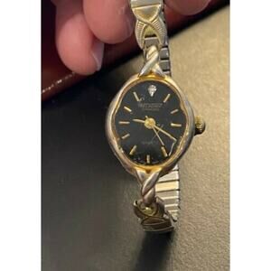 Women's VTG 18mm Gold tone Nelsonic Diamond Quartz Watch, ND301P,